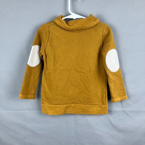 Little Seed Sweater Kids 4 100cm Yellow Pullover Cowl Neck Elbow Patch Organic - Picture 6 of 6